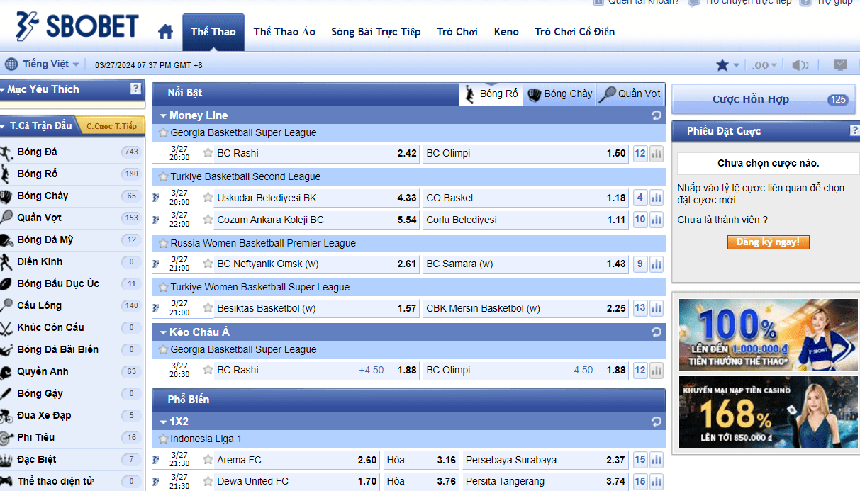 Sbobet Tỷ lệ cược nhà cái