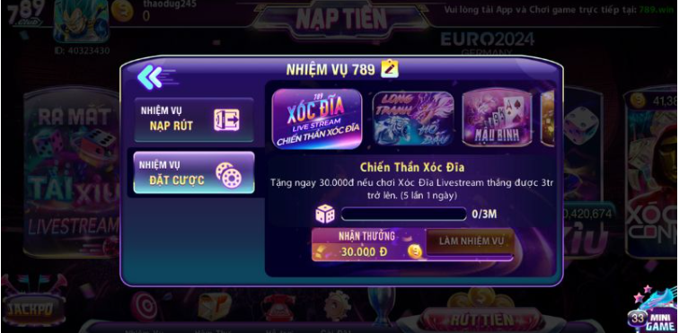 Sảnh thể thao 789club có nhiều bộ môn hot